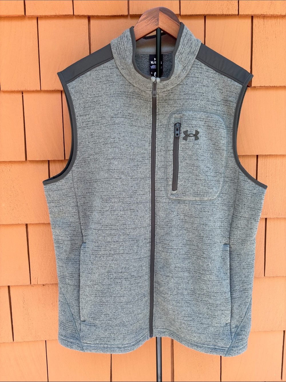 UNDER ARMOUR | Grey UA Specialist Vest Full Zip Loose Fit Fleece | Size‎ XL